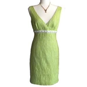TRINA TURK Chartreuse Cocktail Dress,Sz. 4